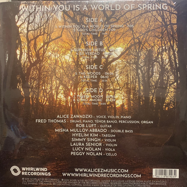 Alice Zawadzki — Within You Is A World of Spring, sleeve image 2
