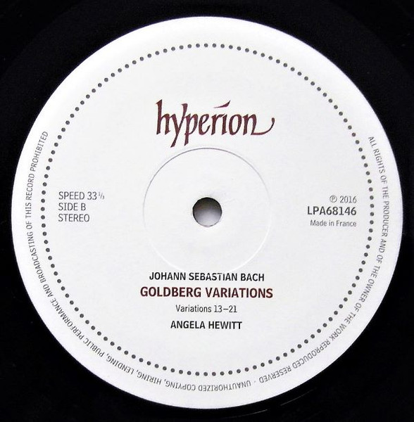 Angela Hewitt — Bach Goldberg Variations, sleeve image 5