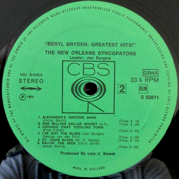 Beryl Bryden — Greatest Hits, sleeve image 4