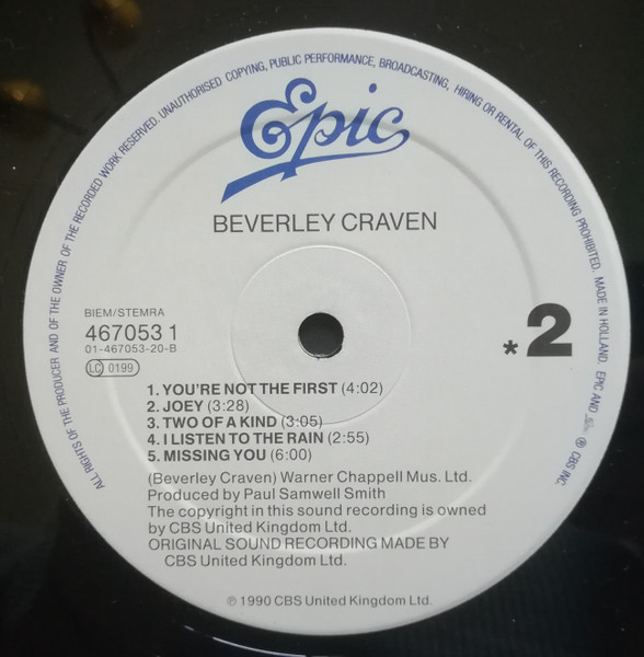 Beverley Craven — Beverley Craven, sleeve image 6