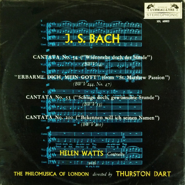 Helen Watts — Bach Cantatas (Dart/Philomusica), sleeve image 1