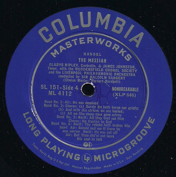 Isobel Baillie — Handel Messiah (Sargent/Huddersfield), sleeve image 6