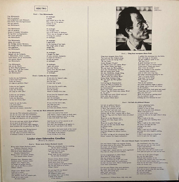 Janet Baker — Mahler Kindertotenlieder & Rückert-Lieder (Barbirolli), sleeve image 3