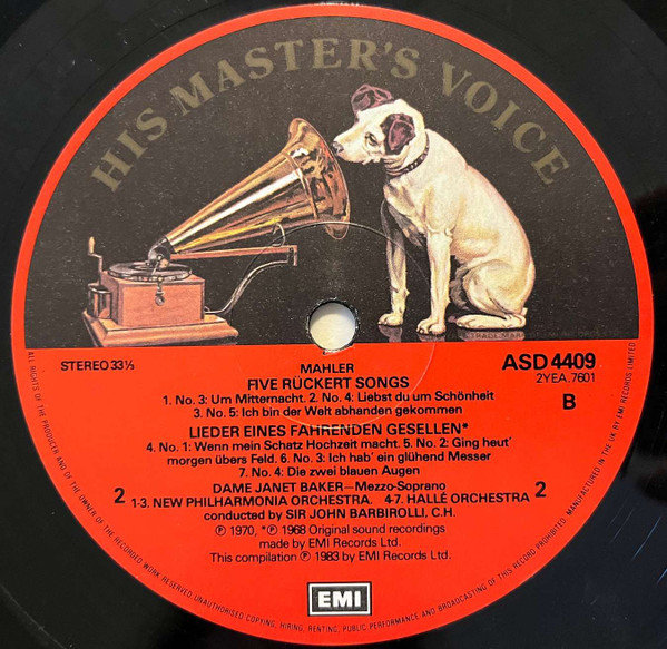 Janet Baker — Mahler Kindertotenlieder & Rückert-Lieder (Barbirolli), sleeve image 6