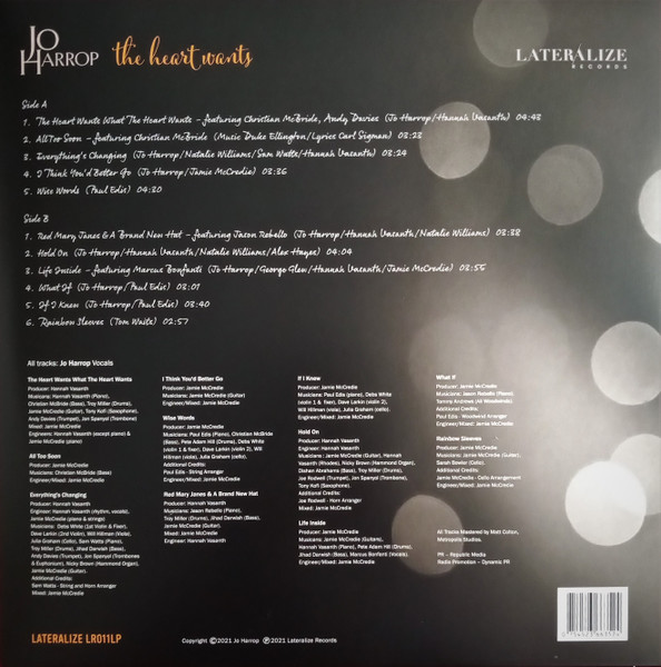Jo Harrop — The Heart Wants, sleeve image 2