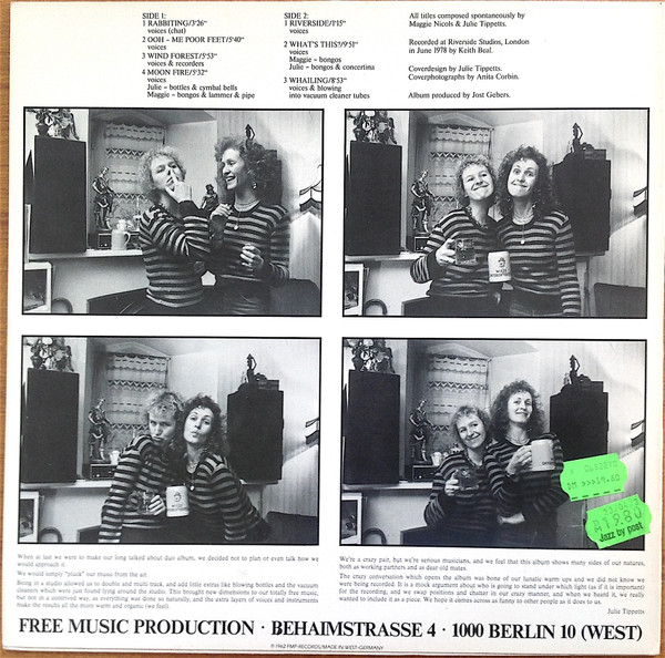 Maggie Nicols & Julie Tippetts — Sweet and S'ours, sleeve image 2