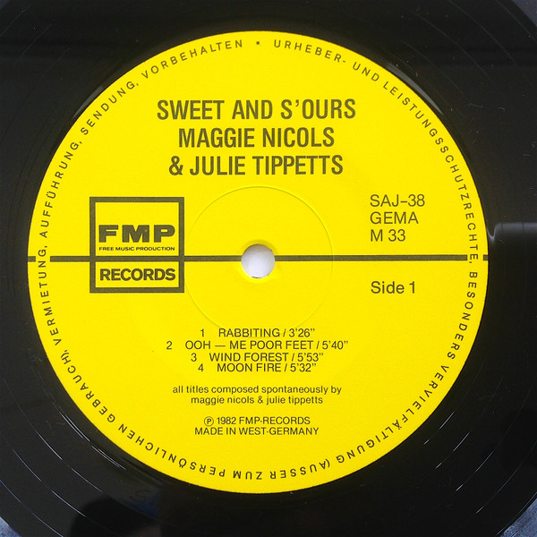 Maggie Nicols & Julie Tippetts — Sweet and S'ours, sleeve image 3