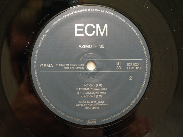 Norma Winstone (Azimuth) — Azimuth '85, sleeve image 4