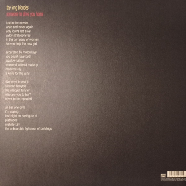 The Long Blondes — Someone to Drive You Home, sleeve image 2
